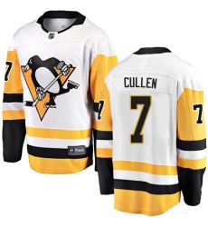 Men's Pittsburgh Penguins #7 Matt Cullen Authentic White Away Fanatics Branded Breakaway NHL Jersey