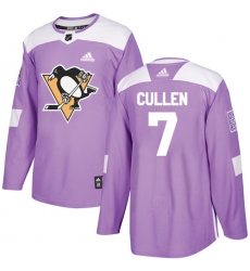 Youth Adidas Pittsburgh Penguins #7 Matt Cullen Authentic Purple Fights Cancer Practice NHL Jersey