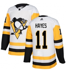 Men's Adidas Pittsburgh Penguins #11 Jimmy Hayes Authentic White Away NHL Jersey