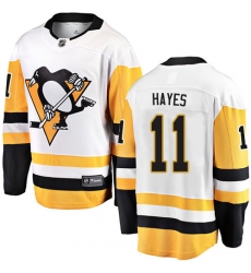 Youth Pittsburgh Penguins #11 Jimmy Hayes Authentic White Away Fanatics Branded Breakaway NHL Jersey