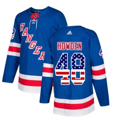 Youth Adidas New York Rangers #48 Brett Howden Authentic Royal Blue USA Flag Fashion NHL Jersey
