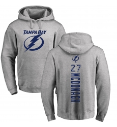 NHL Adidas Tampa Bay Lightning #27 Ryan McDonagh Ash Backer Pullover Hoodie