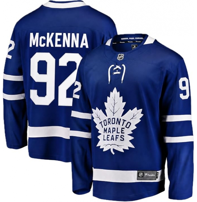Men's Toronto Maple Leafs #92 Gavin McKenna Fanatics Blue Stitched Hockey Jersey