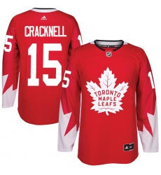 Youth Adidas Toronto Maple Leafs #15 Adam Cracknell Authentic Red Alternate NHL Jersey