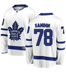 Youth Toronto Maple Leafs #78 Rasmus Sandin Authentic White Away Fanatics Branded Breakaway NHL Jersey