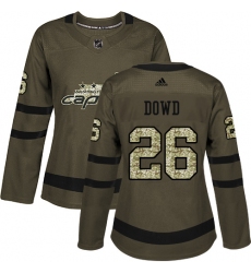 Women's Adidas Washington Capitals #26 Nic Dowd Authentic Green Salute to Service NHL Jersey