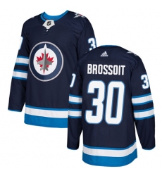 Youth Adidas Winnipeg Jets #30 Laurent Brossoit Authentic Navy Blue Home NHL Jersey