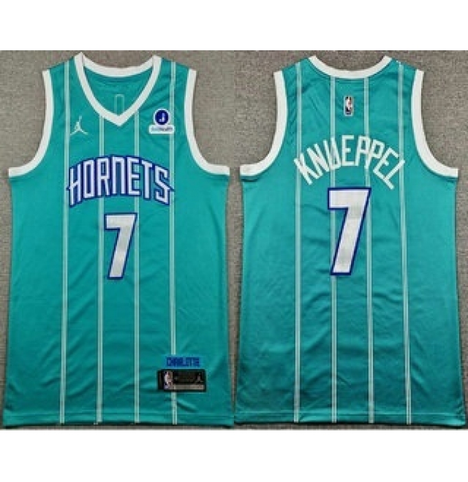 Men's Charlotte Hornets #7 Kon Knueppel Blue Icon Sponsor Swingman Jersey