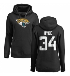 NFL Women's Nike Jacksonville Jaguars #34 Carlos Hyde Black Name & Number Logo Pullover Hood