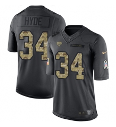 Youth Nike Jacksonville Jaguars #34 Carlos Hyde Limited Black 2016 Salute to Service NFL Jersey