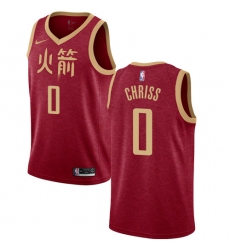 Men's Nike Houston Rockets #0 Marquese Chriss Swingman Red NBA Jersey - 2018 19 City Edition