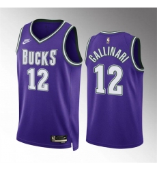 Men's Milwaukee Bucks #12 Danilo Gallinari Purple Classic Edition Stitched Basketball Jersey