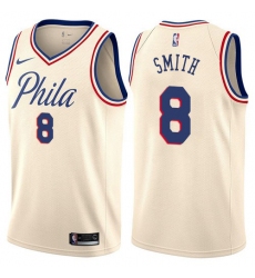 Youth Nike Philadelphia 76ers #8 Zhaire Smith Swingman Cream NBA Jersey - City Edition