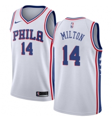 Men's Nike Philadelphia 76ers #14 Shake Milton Swingman White NBA Jersey - Association Edition