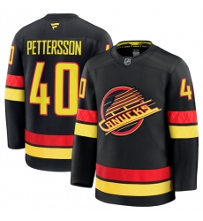 Men's Vancouver Canucks #40 Elias Pettersson Black 2024-25 Alternate Stitched Hockey Jersey