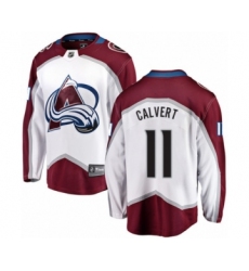 Youth Colorado Avalanche #11 Matt Calvert Authentic White Away Fanatics Branded Breakaway NHL Jersey