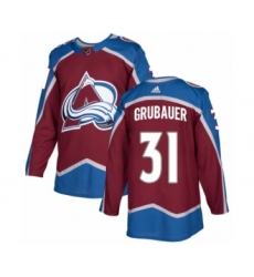 Youth Adidas Colorado Avalanche #31 Philipp Grubauer Premier Burgundy Red Home NHL Jersey