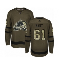 Youth Adidas Colorado Avalanche #61 Martin Kaut Premier Green Salute to Service NHL Jersey