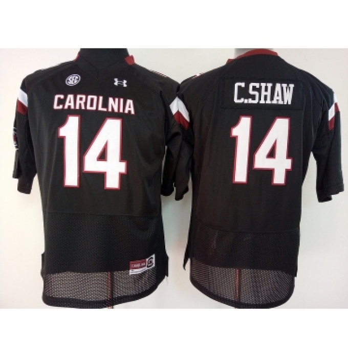 South Carolina Gamecocks 14 C.Shaw Black College Football Jersey