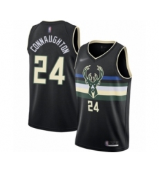 Youth Milwaukee Bucks #24 Pat Connaughton Swingman Black Finished Basketball Jersey - Statement Edition