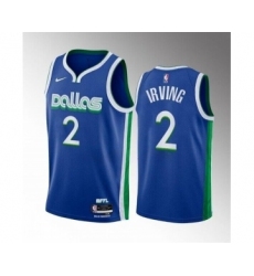 Men's Dallas Mavericks #2 Kyrie Irving Blue City Edition Stitched Basketball Jersey