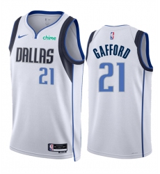 Men's Dallas Mavericks #21 Daniel Gafford White Association Edition Stitched Basketball Jersey