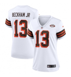 Women's Cleveland Browns #13 Odell Beckham Jr. Nike White 1946 Collection Alternate Jersey