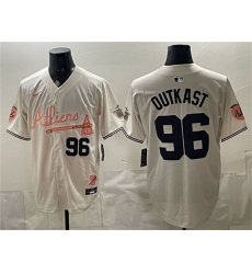 Men's Atlanta Braves #96 OutKast Cream 2024 Atliens & Peach With Outkast Vapor Limited Stitched Baseball Jersey