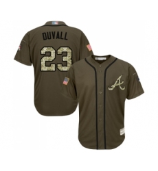 Youth Atlanta Braves #23 Adam Duvall Authentic Green Salute to Service Baseball Jersey