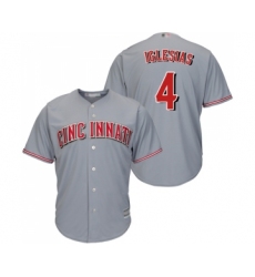 Youth Cincinnati Reds #4 Jose Iglesias Replica Grey Road Cool Base Baseball Jersey
