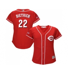 Women's Cincinnati Reds #22 Derek Dietrich Replica Red Alternate Cool Base Baseball Jersey