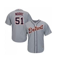 Men's Detroit Tigers #51 Matt Moore Replica Grey Road Cool Base Baseball Jersey