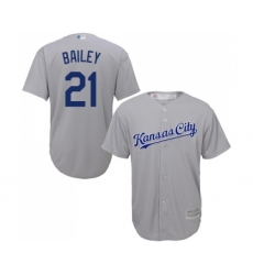 Men's Kansas City Royals #21 Homer Bailey Replica Grey Road Cool Base Baseball Jersey
