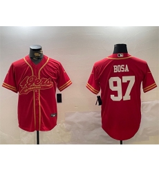 Men's San Francisco 49ers #97 Nick Bosa Red Cool Base Stitched Baseball Jersey