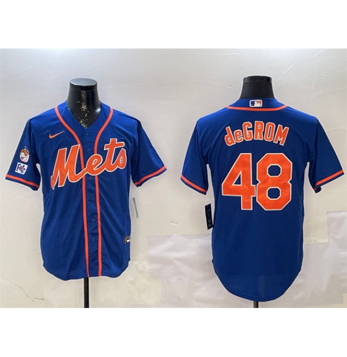 Men's New York Mets #48 Jacob DeGrom Royal 2025 Spring Training Cool Base Stitched Baseball Jersey