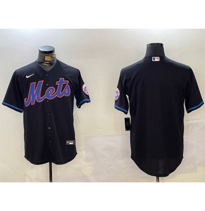 Men's New York Mets Team Big Logo Graphite 2024 City Connect Limited Stitched Baseball Jersey