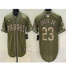Men's San Diego Padres #23 Fernando Tatis Jr Olive 2026 Armed Forces Day Jersey