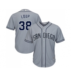 Men's San Diego Padres #38 Aaron Loup Replica Grey Road Cool Base Baseball Jersey
