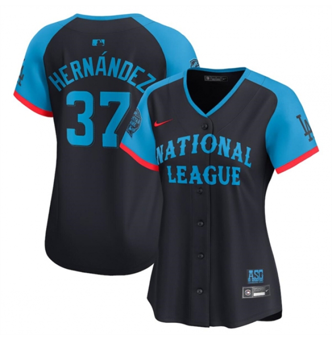Women's National League #37 Teoscar Hernandez Navy 2024 All-Star Limited Stitched Baseball Jersey(Run Small)
