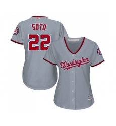 Women's Washington Nationals #22 Juan Soto Replica Grey Road Cool Base Baseball Jersey