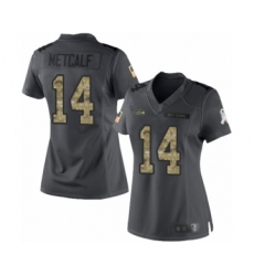 Women's Seattle Seahawks #14 D.K. Metcalf Limited Black 2016 Salute to Service Football Jersey Women's Seattle Seahawks #14 D.K. Metcalf Limited Black 2016 Salute to Service Football Jersey
