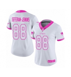 Women's New England Patriots #88 Austin Seferian-Jenkins Limited White Pink Rush Fashion Football Jersey