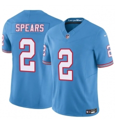 Men's Tennessee Titans #2 Tyjae Spears Blue 2024 F.U.S.E. Throwback Vapor Limited Stitched Football Jersey