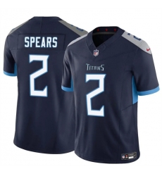 Men's Tennessee Titans #2 Tyjae Spears Navy 2024 F.U.S.E. Vapor Limited Stitched Football Jersey