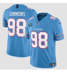 Men's Tennessee Titans #98 Jeffery Simmons Light Blue 2026 With 4-Star C F.U.S.E. Vapor Limited Football Stitched Jersey