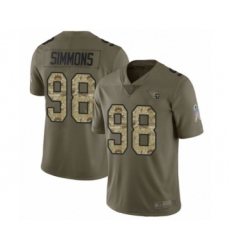Youth Tennessee Titans #98 Jeffery Simmons Limited Olive Camo 2017 Salute to Service Football Jer