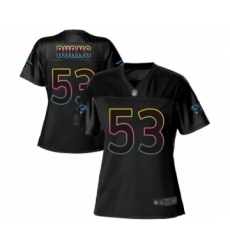 Women's Carolina Panthers #53 Brian Burns Game Black Fashion Football Jersey