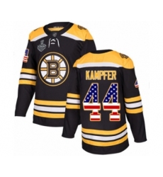 Men's Boston Bruins #44 Steven Kampfer Authentic Black USA Flag Fashion 2019 Stanley Cup Final Bound Hockey Jersey