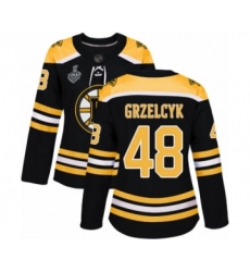 Women's Boston Bruins #48 Matt Grzelcyk Authentic Black Home 2019 Stanley Cup Final Bound Hockey Jersey