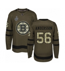 Youth Boston Bruins #56 Axel Andersson Authentic Green Salute to Service 2019 Stanley Cup Final Bound Hockey Jersey